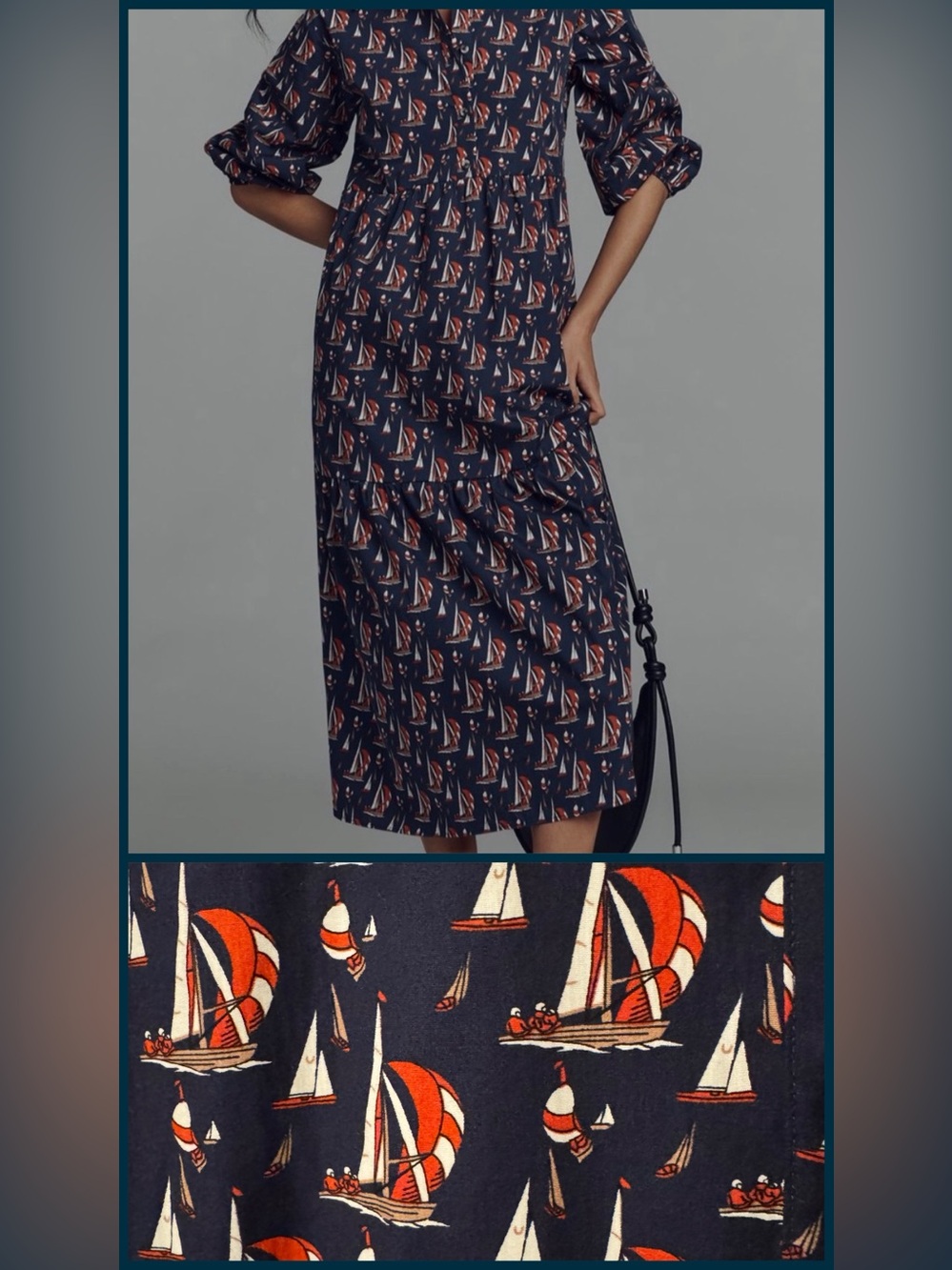 NWT Maeve Anthropologie Bettina Sailboat Shirt Dress | Size Medium